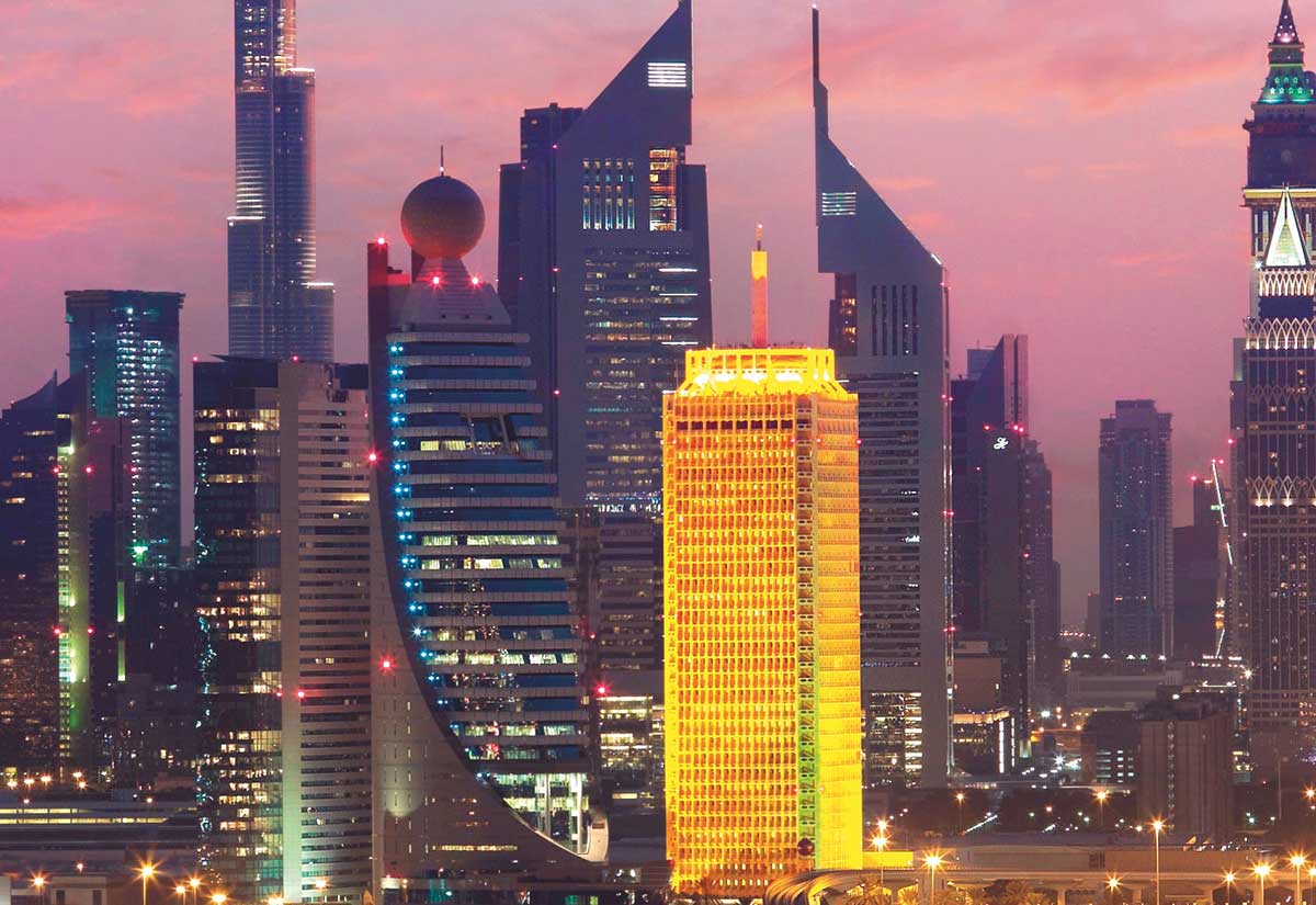 Dubai financial district skyline, home to the regulated institutions DeepSearch serves
